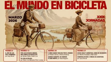 Cartel y programa Jornadas El Mundo en Bicicleta 2026.